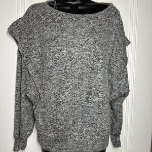 Unwritten Grey Knit Top w/ Shoulder Ruffle – Size Small (NWT)